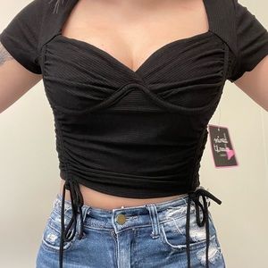 Black crop top size M